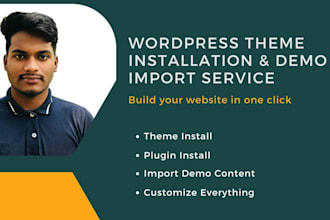 install wordpress theme, import and customize demo content