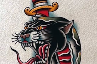 draw tattoo in traditional tattoo styles