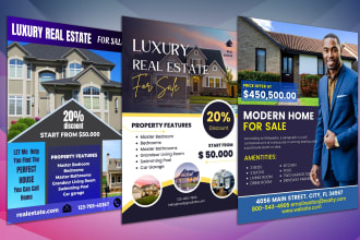 do a real estate flyer, postcard, door hanger, banner, and yard sign design