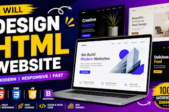 create a modern, responsive HTML, CSS, react, bootstrap website