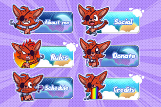 draw adorable custom twitch panel for you in 24 h