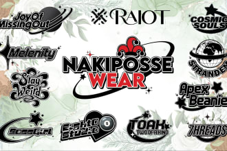 design custom y2k logo for streetwear clothing brand design