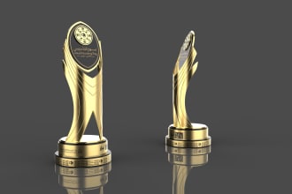 design 3d modeling, rendering for trophies, medals, awards