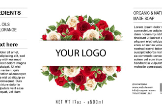 design label for your products and bottles