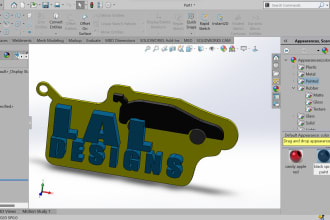 design 3d model of key chain and logo for 3d printing