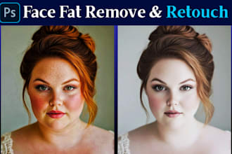 reduce face fat, natural photo retouching, reshaping, slimming,