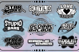 do custom y2k streetwear clothing logo for your brand