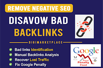 disavow bad spammy backlinks to remove negative SEO penalty