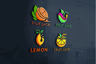 design juice bar ,coffee drink, food, and fruit shop logo
