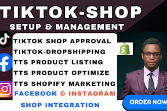 setup tik tok shop facebook instagram shop for shopify tiktok dropshipping sales