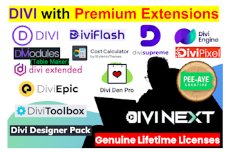 install divi theme and premium divi plugins with lifetime license