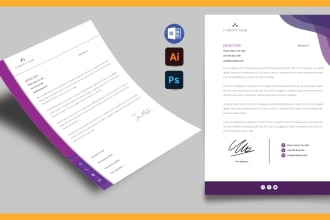 design professional letterhead template and invoice in word format