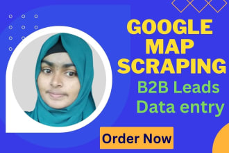 do google map scraping, data entry, lead generation, b2b leads, and web research