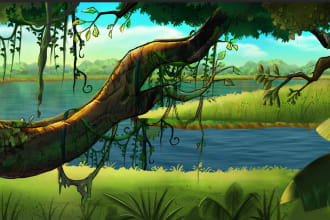 make 2d background landscape design for your animation