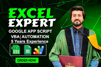 automate excel spreadsheet or google sheets with vba, macros, apps script