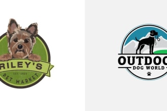 create unique pets cat dog and animal logo designs and pet portrait