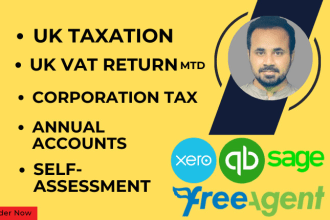 file UK company accounts, corporation tax, vat and self assessment with hmrc