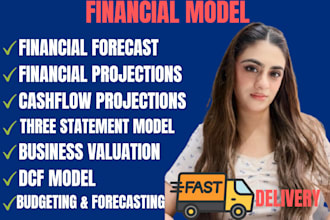 prepare excel financial forecast, model and projection