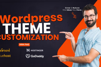 customize your wordpress theme on bluehost, godaddy, or hostinger