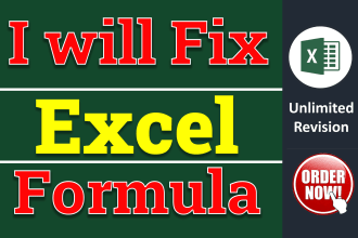 create and fix excel formula, charts, graphs, pivot tables