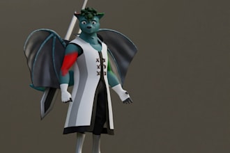create a 3d character modeling using zbrush or sculpture