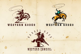 create a vintage western ranch, rodeo, or cowboy logo design