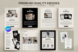 design ebook, leadmagnet, workbook, freebie, pdfs and canva template