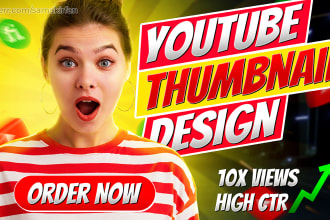 design gaming youtube thumbnails, anime cartoon thumbnails