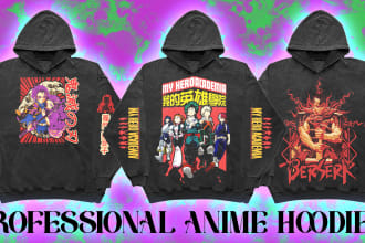 design trendy anime hoodie, streetwear anime hoodies