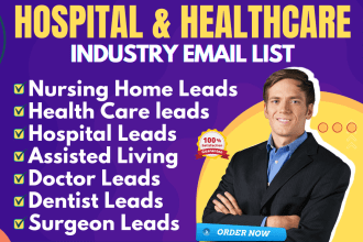 provide you valid email list of hospital, nursing home and assisted living