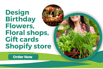design birthday flowers bouquet floral florist gift card shopify store website