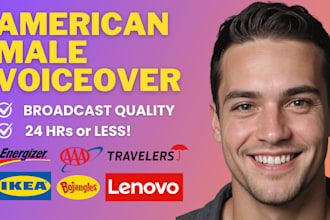 record a professional, millennial american male voice over today