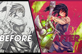 color manga, comics or your original line art