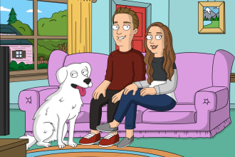 draw a family portrait in family guy style