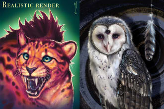 draw you animals, realistic and cartoon style
