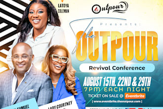 create amazing church, event flyer design or postcard design