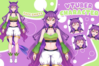 design a high quality live2d for vtuber model ready to rig and free emote