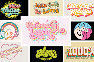 design hand lettering, script typography, retro hippie font logo t shirt