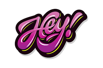 design custom hand lettering, script typography, retro hippie font logo