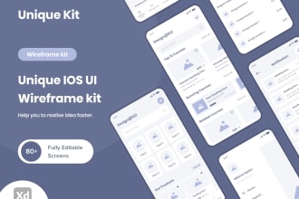 design unique IOS UI wireframe kit