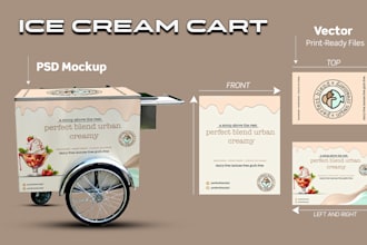design food truck trailer wrap, food box trailer, food cart vehicle wrap design