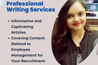 write articles focused on the topics of recruitment and employee management