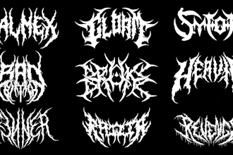design death metal or heavy metal logo band professionally