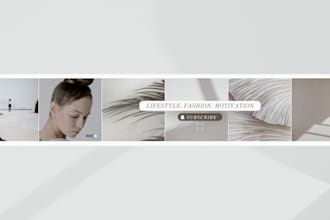 design minimalist social media and youtube headers or banners for you