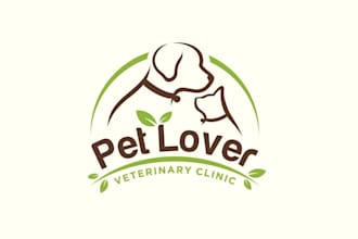 make creative pet, dog, cat and animal logo design