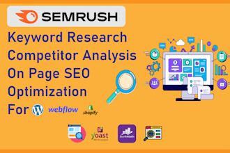 do semrush keyword research and on page SEO optimization for you