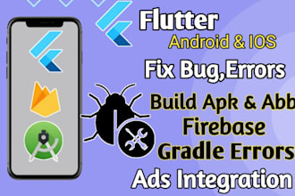 flutter bug fix, errors and firebase issue solve your app
