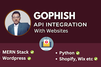 do gophish api integration in your website