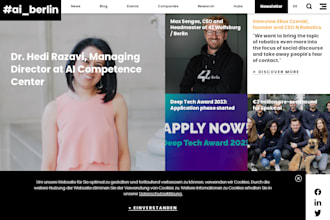development of a website managed by typo3 cms