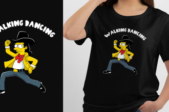 do hand draw fun cartoon t shirt design